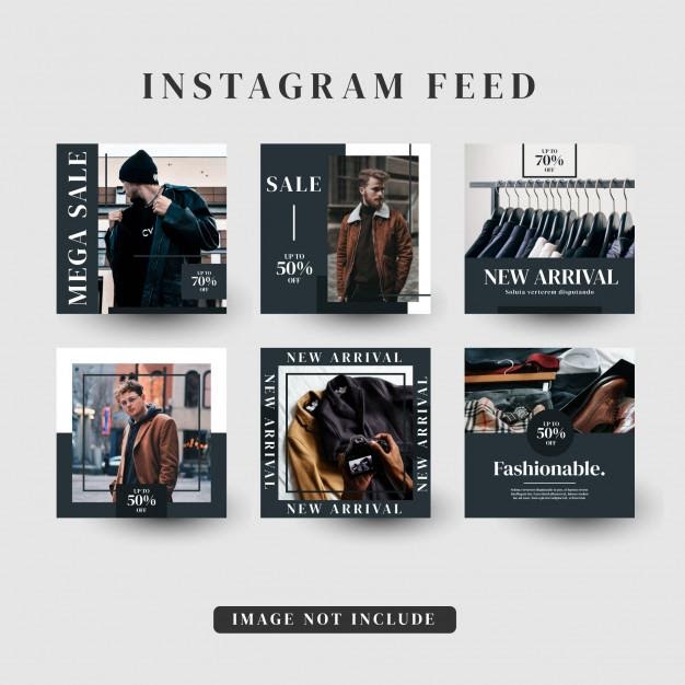Instagram stories feed post fashion sale template | Premium Vector